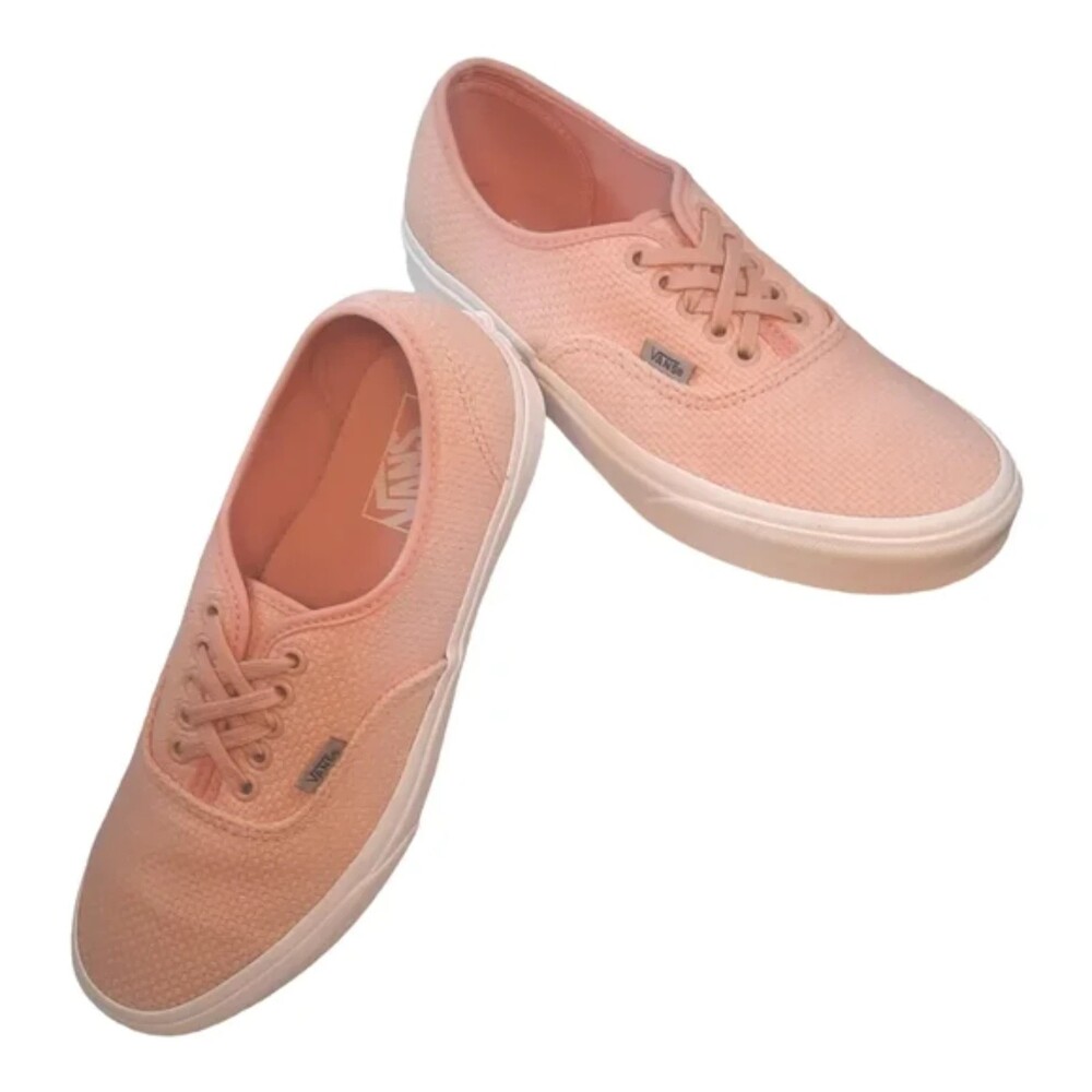 Vans Pink Canvas Low Top Sneakers Size 8.5M 10W Waffle Skate Sk8 Streetwear